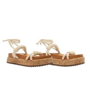 SCHUTZ Cream Rope Cork Platform Sandals